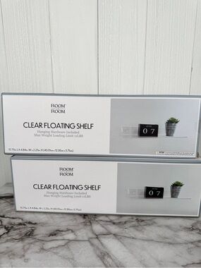 Room 2 Room Clear Floating Shelves - Lot of 2